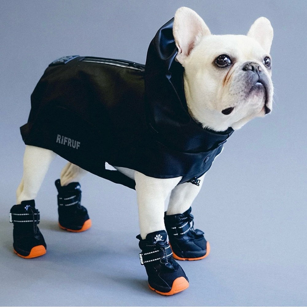 New RifRuf Stormhunter Waterproof Black Raincoat Size 8 Teacup Breeds Chihuahua